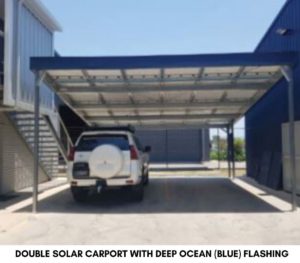Double Soalr carport with Blue Flashing