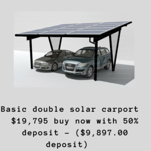 You could gain a $5000 battery bonanza with your solar carport.Solar Carport Kit 5.8kw Double