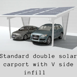 Standard double solarcarport with V infill solarcarportsonline