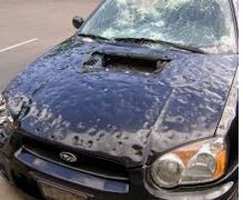 Best Hail Protection Covers Hail damaged car - front